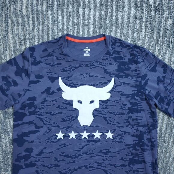 Men's XL Project Rock Veterans Day Show Camo T-Shirt Training Gym Workout Tee - Picture 2 of 10